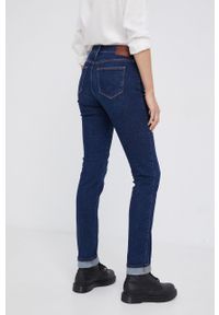 Wrangler jeansy SLIM NIGHT BLUE damskie medium waist. Kolor: niebieski