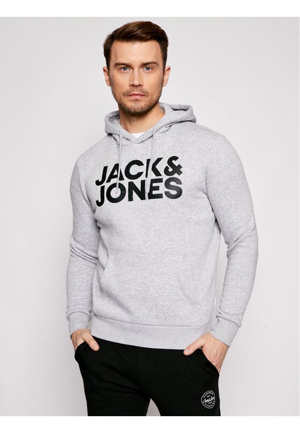 Jack & Jones - Jack&Jones Bluza Corp Logo 12152840 Szary Regular Fit. Kolor: szary. Materiał: bawełna