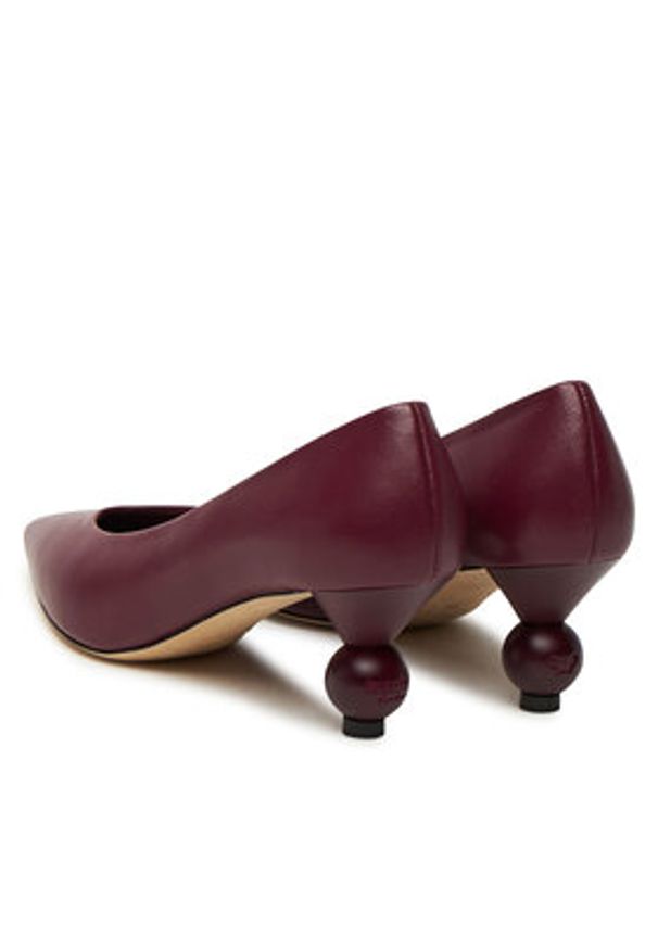 Weekend Max Mara Czółenka Renza 2525526114600 Bordowy. Kolor: czerwony. Materiał: skóra