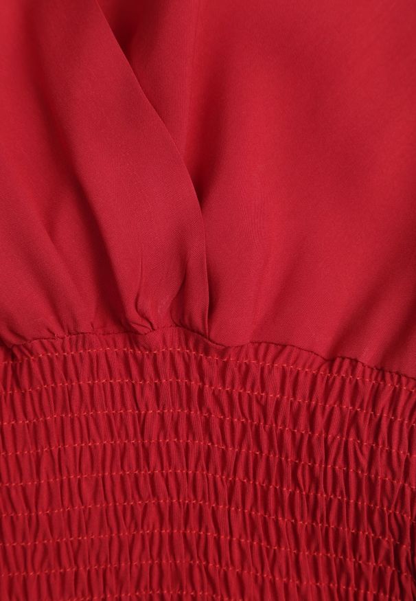 Renee - Bordowa Sukienka z Wiskozy Jadith. Okazja: na co dzień. Kolor: czerwony. Wzór: gładki. Typ sukienki: kopertowe. Materiał: wiskoza. Długość rękawa: krótki rękaw. Sezon: lato. Styl: casual. Długość: mini