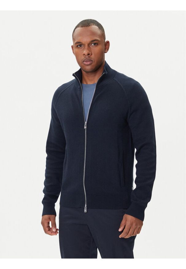 BOSS Kardigan H-Idino 50543150 Granatowy Regular Fit. Kolor: niebieski. Materiał: bawełna