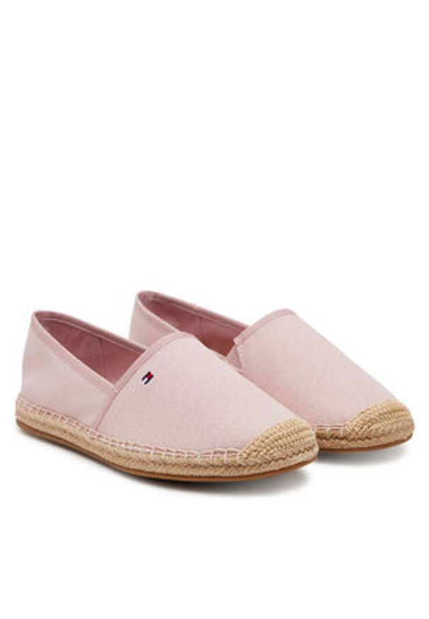 TOMMY HILFIGER - Tommy Hilfiger Espadryle Flag Canvas Espadrille FW0FW08541 Różowy. Kolor: różowy. Materiał: materiał