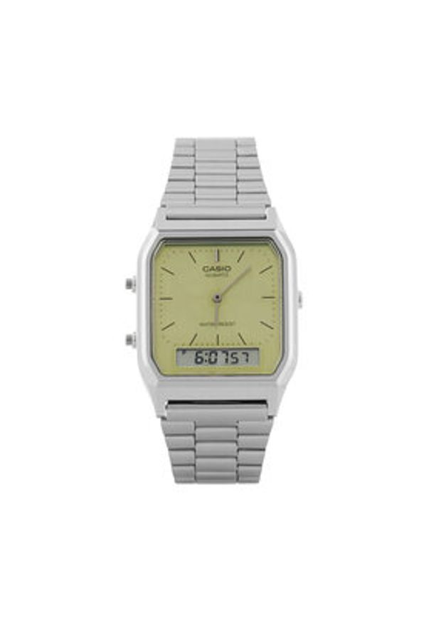 Casio Zegarek Vintage AQ-230A-9AMQYES Srebrny. Kolor: srebrny. Styl: vintage