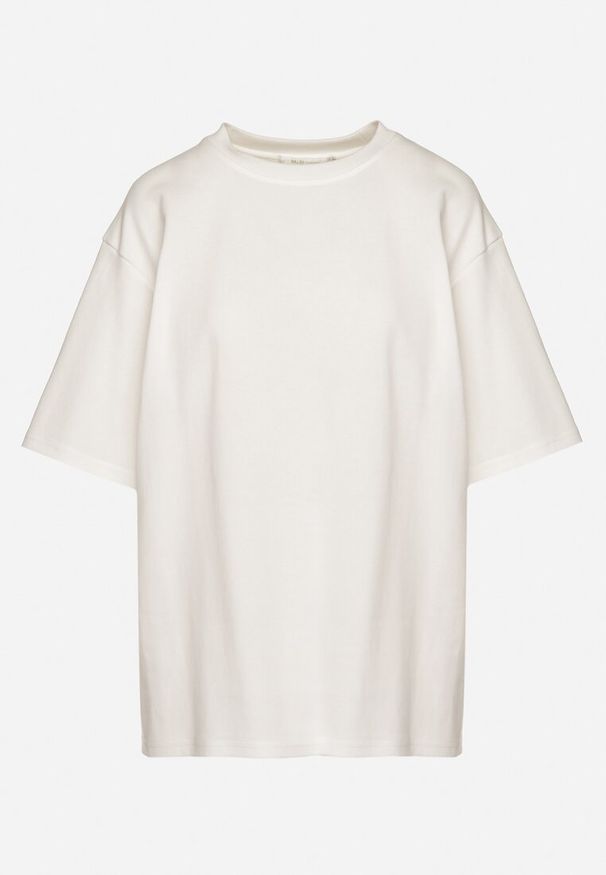 Born2be - Biały Bawełniany Klasyczny T-shirt Merovira. Kolor: biały. Materiał: bawełna. Styl: klasyczny