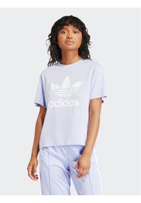 Adidas - adidas T-Shirt adicolor Trefoil IN8439 Fioletowy Boxy Fit. Kolor: fioletowy. Materiał: bawełna