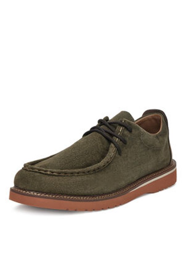 Rieker Półbuty 04502-54 Khaki. Kolor: brązowy. Materiał: skóra, zamsz