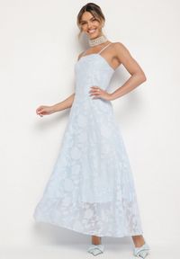 Born2be - Jasnoniebieska Rozkloszowana Sukienka Vices z Gorsetowym Wiązaniem Fenosella. Okazja: na imprezę. Typ kołnierza: dekolt gorset. Kolor: niebieski. Długość rękawa: na ramiączkach. Sezon: lato. Typ sukienki: gorsetowe. Styl: elegancki #6