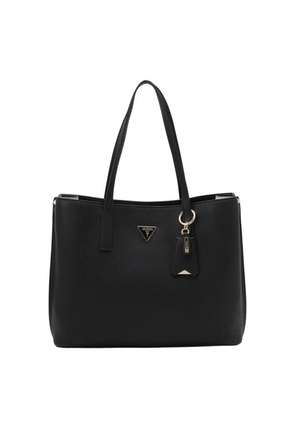 Guess - GUESS Czarna damska shopperka Meridian Girlfriend. Kolor: czarny. Materiał: skórzane. Styl: elegancki, casual