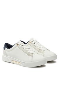 TOMMY HILFIGER - Tommy Hilfiger Sneakersy Chic Court Sneaker FW0FW08123 Écru. Materiał: skóra