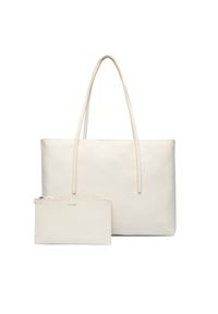 Calvin Klein Torebka Emblem Aop Tote W/ Pouch LV04F3266G Écru. Materiał: skórzane #1