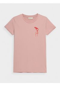 outhorn - T-shirt z nadrukiem damski. Okazja: na co dzień. Materiał: bawełna, jersey. Wzór: nadruk. Styl: casual, klasyczny #4