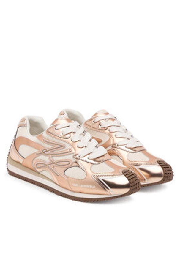 Karl Lagerfeld - KARL LAGERFELD Sneakersy Velocette KL63925 Różowe złoto. Kolor: złoty, różowy, wielokolorowy. Materiał: skóra