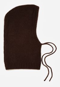 Renee - Brązowa Czapka Balaclava z Wełną i Ściągaczami Linobra. Kolor: brązowy. Materiał: wełna #3