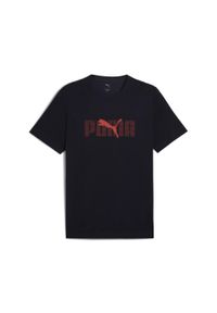 Puma - Męska koszulka Essentials Logo Lab PUMA New Navy Blue. Kolor: niebieski. Materiał: guma. Wzór: nadruk. Sport: fitness