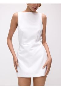 Reserved - Sukienka mini - złamana biel. Materiał: wiskoza, tkanina. Typ sukienki: proste. Długość: mini #1