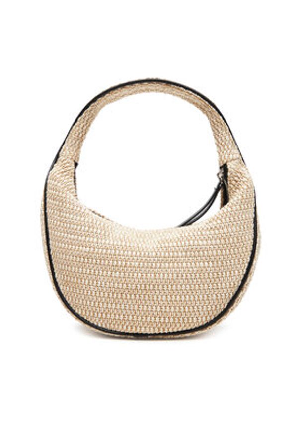 Calvin Klein Torebka Pinched Raffia Medium Shoulder B LV04F3079G Beżowy. Kolor: beżowy