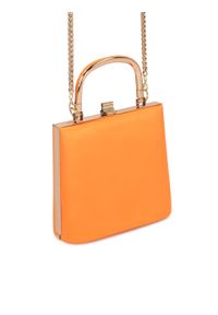 Kazar - Pomarańczowa kopertówka puzderko na złotym łańcuszku. Kolor: pomarańczowy. Styl: elegancki, wizytowy #2