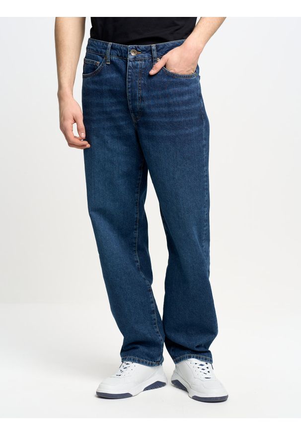 Big-Star - Spodnie jeans męskie loose Isaac 454. Kolor: niebieski. Styl: elegancki