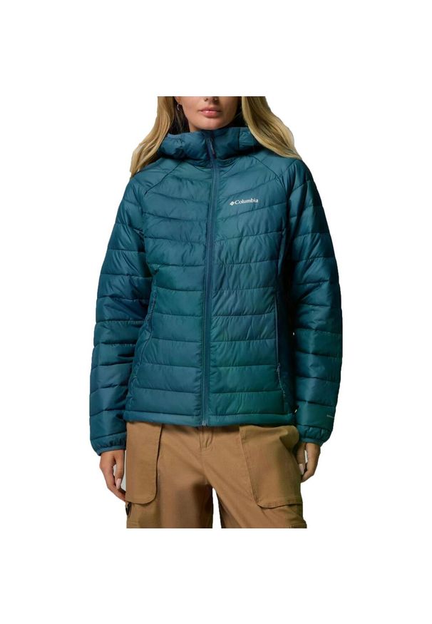 columbia - Kurtka COLUMBIA POWDER LITE II HOODED JACKET Niebieski. Kolor: niebieski. Materiał: syntetyk