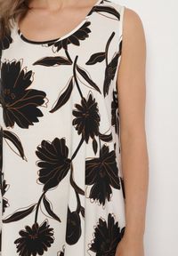 Born2be - Czarna Sukienka z Wiskozy z Wzorem w Kwiaty Bez Rękawów Orrulene. Okazja: na co dzień. Kolor: czarny. Materiał: wiskoza. Długość rękawa: bez rękawów. Wzór: kwiaty. Sezon: wiosna, lato. Styl: casual, klasyczny #5