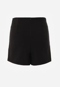 Renee - Czarne Spódnico-Spodenki High Waist z Ozdobnym Rozcięciem Sinessei. Stan: podwyższony. Kolor: czarny. Materiał: materiał. Styl: elegancki #6