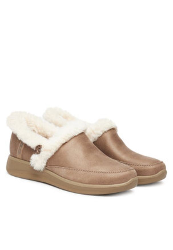 skechers - Skechers Kapcie Cozy Escape 168114/TPE Szary. Kolor: szary. Materiał: skóra