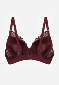 Renee - Bordowy Koronkowy Biustonosz w Klasycznym Stylu Coralee. Kolor: czerwony. Materiał: koronka. Wzór: aplikacja, gładki #3