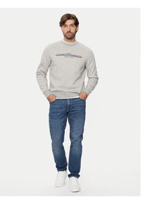TOMMY HILFIGER - Tommy Hilfiger Bluza MW0MW35530 Szary Regular Fit. Kolor: szary. Materiał: syntetyk, bawełna