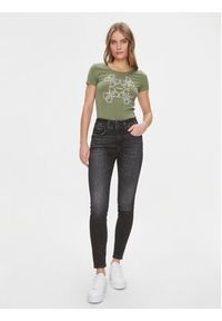 Guess T-Shirt W4RI35 J1314 Zielony Slim Fit. Kolor: zielony. Materiał: bawełna