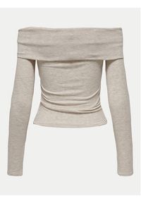 only - ONLY Bluzka Fayola 15339435 Beżowy Slim Fit. Kolor: beżowy. Materiał: wiskoza #5