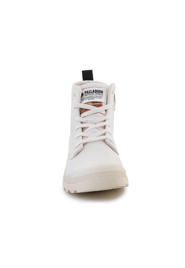 Buty do chodzenia damskie Palladium Pampa Hi. Zapięcie: sznurówki. Kolor: biały. Materiał: materiał, syntetyk. Szerokość cholewki: normalna. Sport: turystyka piesza