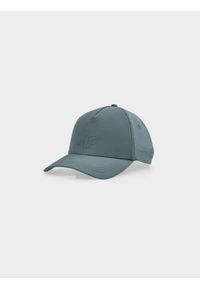 4f - 4F Czapka z daszkiem strapback męska - zielona L. Kolor: zielony. Materiał: materiał, syntetyk. Wzór: aplikacja. Sezon: lato. Styl: sportowy, klasyczny