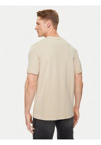 Karl Lagerfeld - KARL LAGERFELD T-Shirt 755055 542221 Beżowy Regular Fit. Typ kołnierza: dekolt w karo. Kolor: beżowy. Materiał: bawełna #2