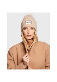 Czapka Calvin Klein Lux K60K609971 Irish Cream AEB. Kolor: beżowy. Materiał: materiał, wełna #1