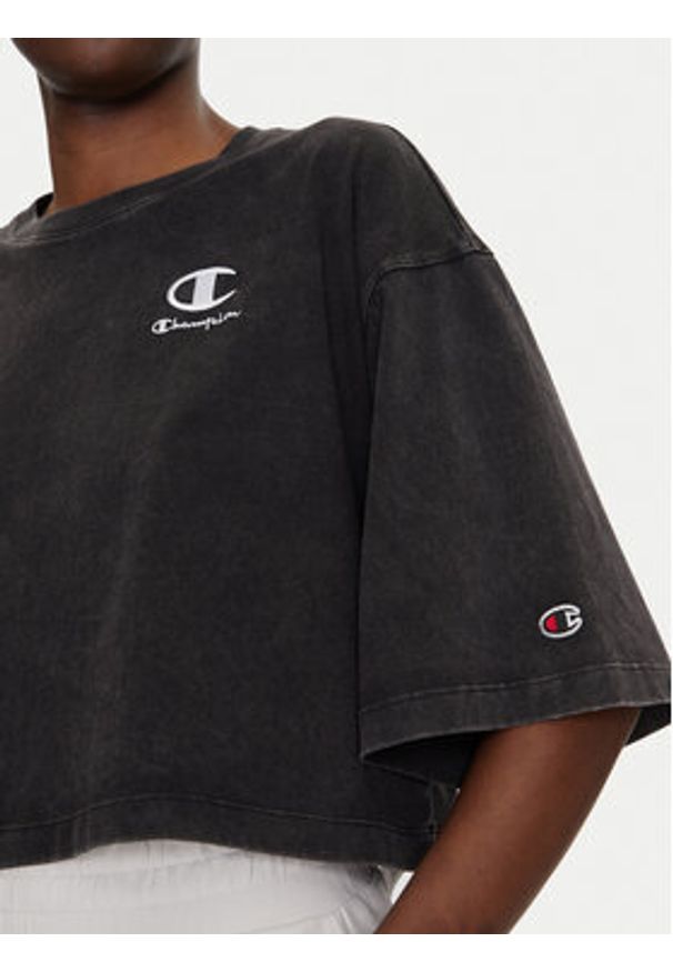 Champion T-Shirt 118023 Czarny Relaxed Fit. Kolor: czarny. Materiał: bawełna