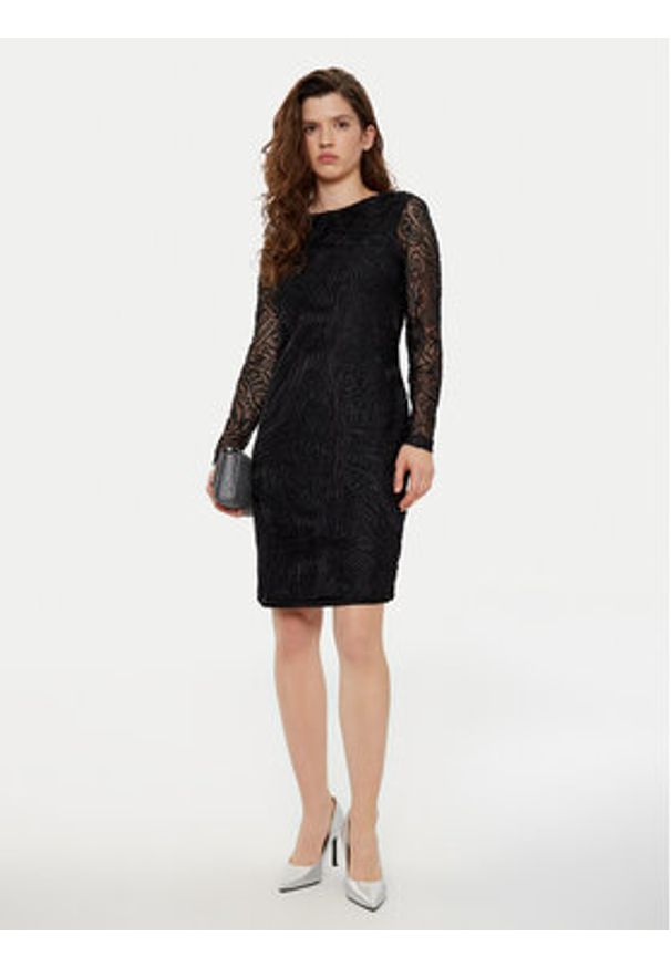 Tatuum Sukienka koktajlowa Noemi T2424.196B Czarny Slim Fit. Kolor: czarny. Materiał: syntetyk. Styl: wizytowy