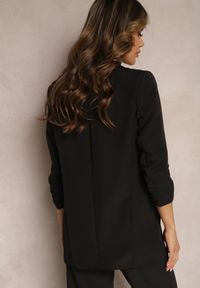 Renee - Czarna Marynarka Rhenona. Kolor: czarny. Materiał: koronka, satyna. Wzór: jednolity. Styl: klasyczny, elegancki
