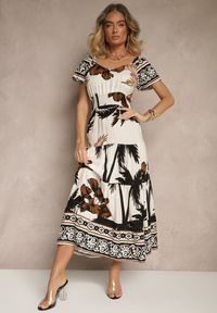 Renee - Czarna Sukienka Rozkloszowana z Wiskozy w Boho Wzór Elliseira. Okazja: na co dzień, na imprezę. Kolor: czarny. Materiał: wiskoza. Długość rękawa: krótki rękaw. Sezon: lato. Typ sukienki: proste. Styl: boho #3