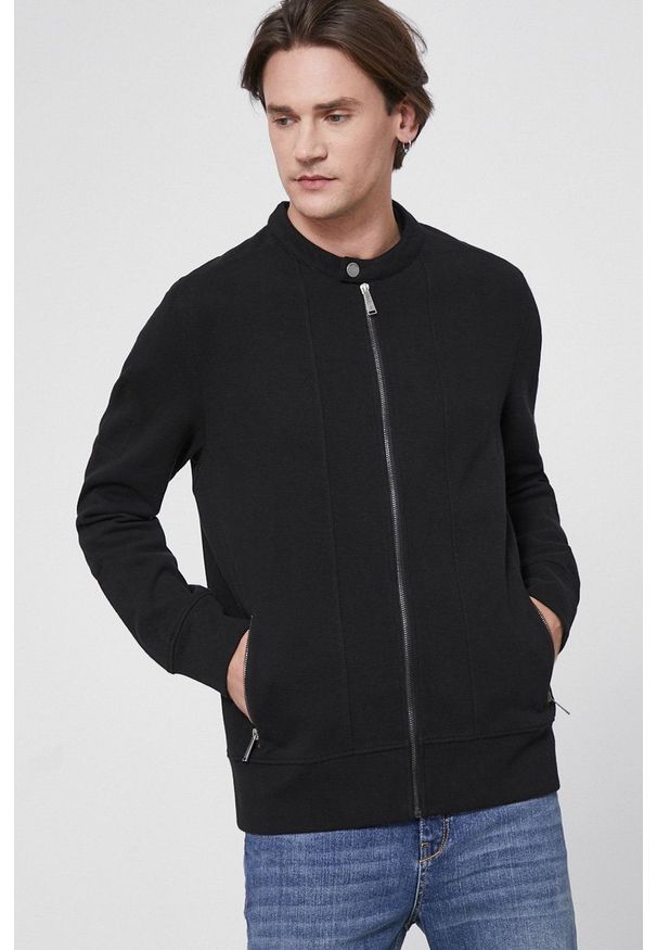 medicine - Medicine - Bluza bawełniana Commercial. Okazja: na co dzień. Kolor: czarny. Materiał: bawełna. Wzór: gładki. Styl: casual