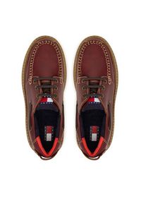 Tommy Jeans Półbuty Archive '01 Boat Shoe Leather EN0EN03003 Bordowy. Kolor: czerwony. Materiał: skóra #3