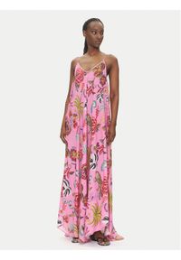 LOLA CASADEMUNT Sukienka letnia LS2516030 Różowy Relaxed Fit. Kolor: różowy. Materiał: wiskoza. Sezon: lato