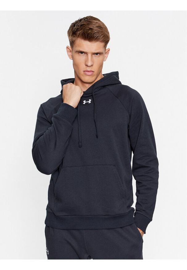 Under Armour Bluza Ua Rival Fleece Hoodie 1379757 Czarny Loose Fit. Kolor: czarny. Materiał: bawełna