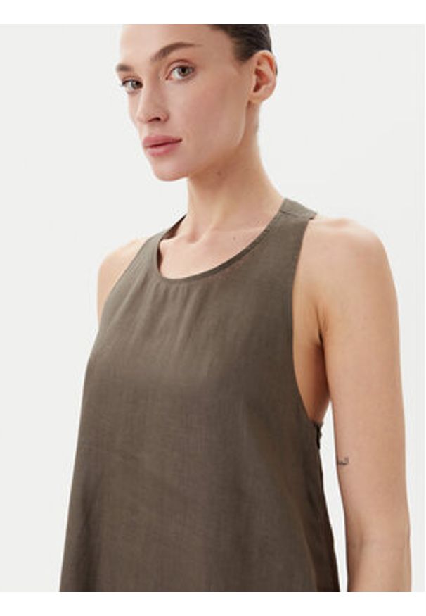 Max Mara Leisure Sukienka letnia Douglas 2516221018 Zielony Relaxed Fit. Kolor: zielony. Materiał: len. Sezon: lato