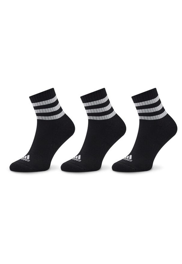 Adidas - adidas Zestaw 3 par wysokich skarpet unisex 3S C Spw Mid 3P IC1317 Czarny. Kolor: czarny. Materiał: bawełna