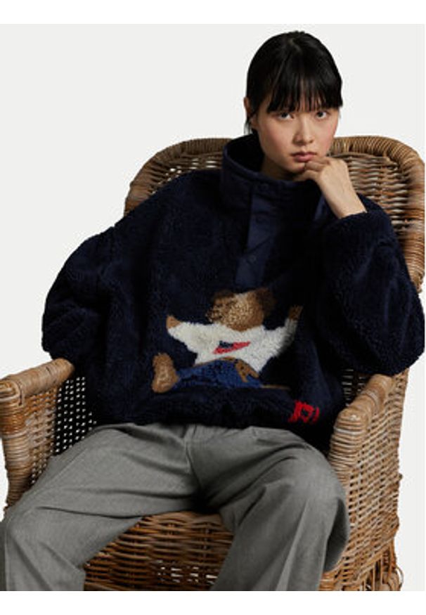 Polo Ralph Lauren Polar 211971768001 Granatowy Relaxed Fit. Typ kołnierza: polo. Kolor: niebieski. Materiał: syntetyk