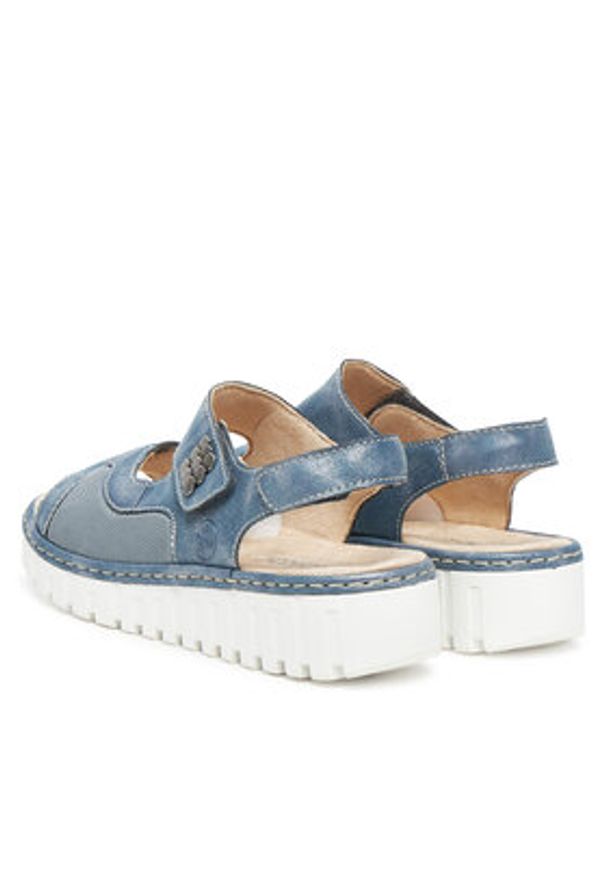 Rieker Sandały V1389-12 Niebieski. Kolor: niebieski. Materiał: syntetyk, materiał