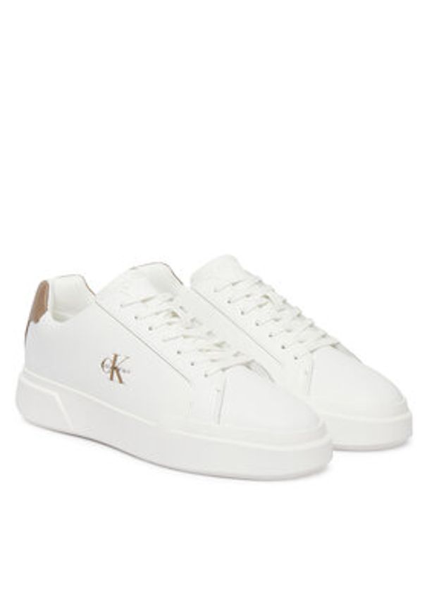 Calvin Klein Sneakersy Chunky Cupsole Laceup Lth YM0YM01344 Biały. Kolor: biały. Materiał: skóra