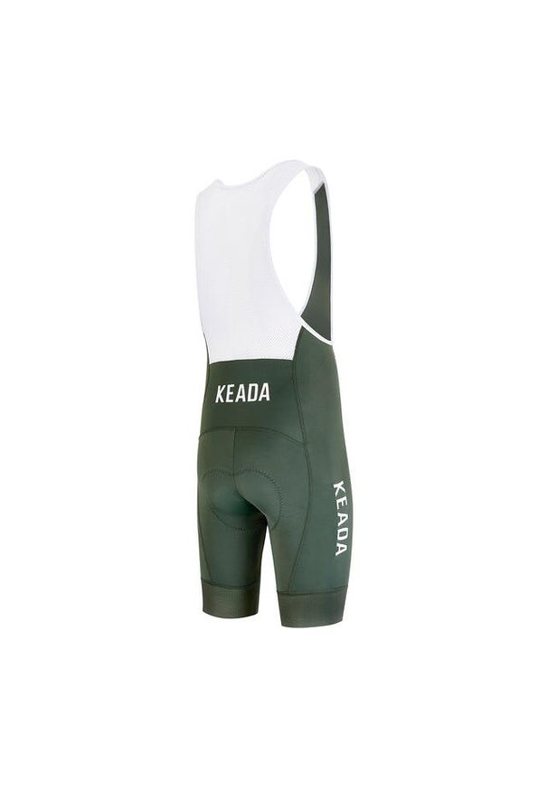 KEADA SPORTS - Męskie spodnie kolarskie z szelkami Essential – Oliwkowe. Kolor: zielony. Długość: długie. Sport: kolarstwo