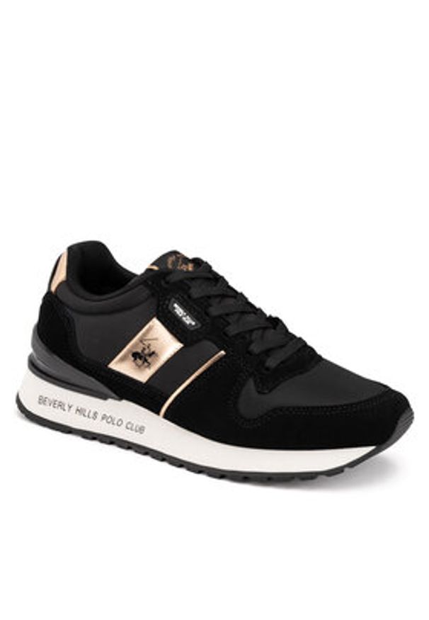 Beverly Hills Polo Club Sneakersy W-3C098-2A324 Czarny. Kolor: czarny. Materiał: skóra, zamsz
