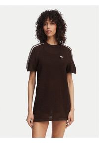 Adidas - adidas Sukienka dzianinowa Knitted Crochet KE0203 Brązowy Loose Fit. Kolor: brązowy. Materiał: syntetyk #1